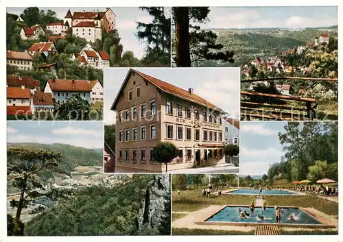 AK / Ansichtskarte  Egloffstein Erholungsheim Egloffstein Panorama Schwimmbad Egloffstein