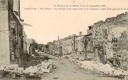 AK / Ansichtskarte Vassincourt_55_Meuse Rue Basse Le village a ete repris par le 6e chasseur Alpin le 11 sept 1914 