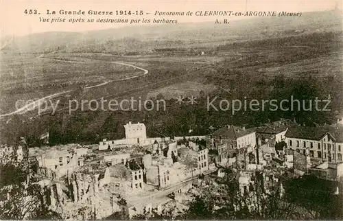 AK / Ansichtskarte Clermont en Argonne_55_Meuse Vue prise apres sa destruction par les barbares 