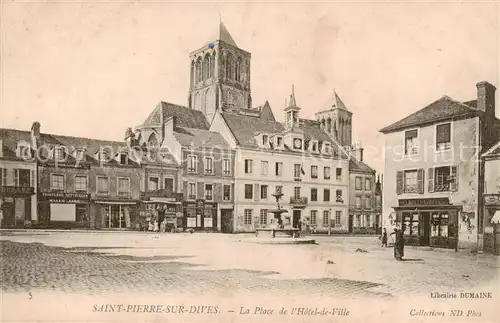 AK / Ansichtskarte Saint Pierre sur Dives La Place de lHotel de Ville Saint Pierre sur Dives