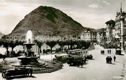 AK / Ansichtskarte Lugano_Lago_di_Lugano_TI Brunnen Promenade 