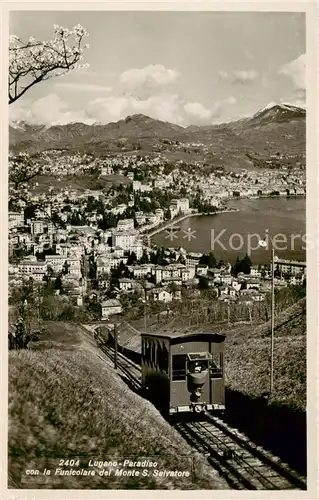 AK / Ansichtskarte Paradiso_Lago_di_Lugano_TI con la Funicolare de Monte San Salvatore 