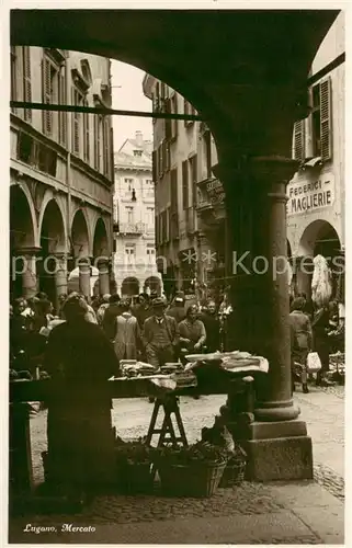AK / Ansichtskarte Lugano_Lago_di_Lugano_TI Mercato 