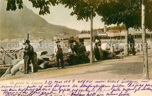 AK / Ansichtskarte Lugano_Lago_di_Lugano_TI Quai 