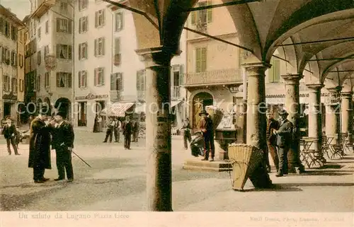 AK / Ansichtskarte Lugano_Lago_di_Lugano_TI Piazza Liceo 