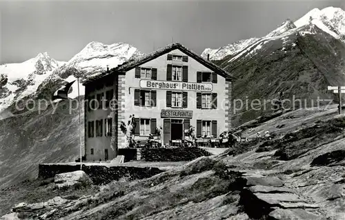 AK / Ansichtskarte Saas Fee_VS Berghaus Plattjen mit Fletschhorn Laquinhorn und Weissmies 