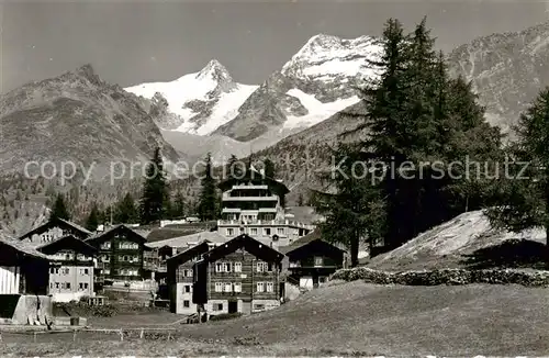 AK / Ansichtskarte Saas Fee_VS Lohmatten mit Pension Alphubel Fletschhorn und Laquinhorn 