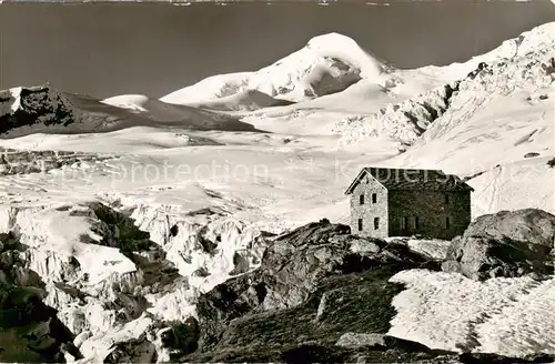 AK / Ansichtskarte Saas Fee_VS Bergsteigerheim Langefluh mit Allalinhorn 