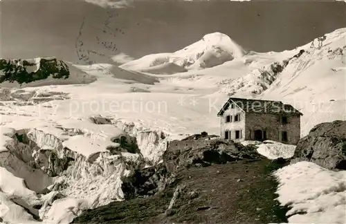 AK / Ansichtskarte Saas Fee_VS Berggasthaus Langefluh Allalinhorn Feegletscher 