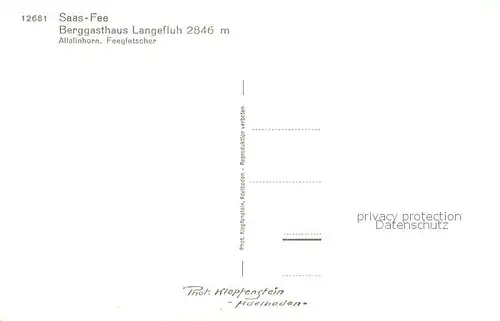 AK / Ansichtskarte Saas Fee_VS Bergasthaus Langefluh mit Allalinhorn und Feegletscher 