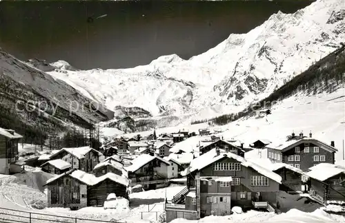 AK / Ansichtskarte Saas Fee_VS Winterpanorama im Wallis 