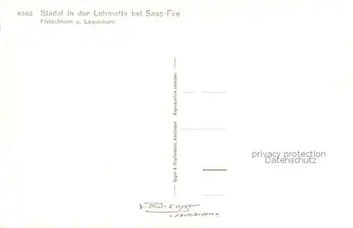 AK / Ansichtskarte Saas Fee_VS Stadel in Lohmatten mit Fletschhorn und Laquinhorn 