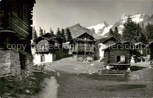 AK / Ansichtskarte Saas Fee_VS Stadel in Lohmatten mit Fletschhorn und Laquinhorn 