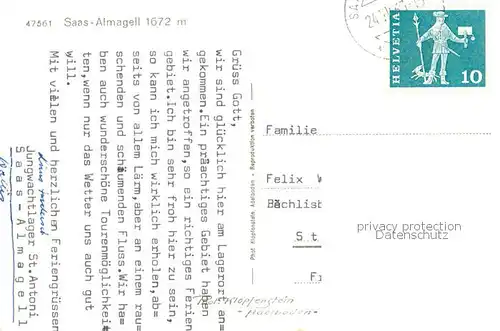 AK / Ansichtskarte Saas Almagell_VS Panorama mit Kirche 