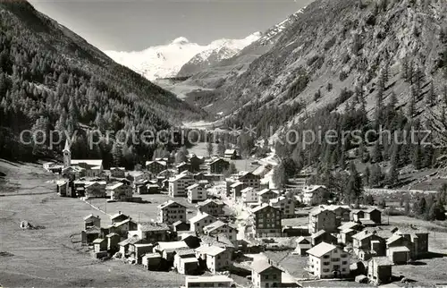 AK / Ansichtskarte Saas Almagell_VS mit Monte Moro Pass und Mattmark 