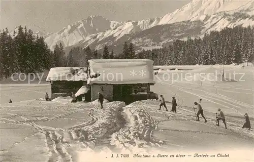 AK / Ansichtskarte Montana sur Sierre_VS en hiver Arrivee au Chalet 