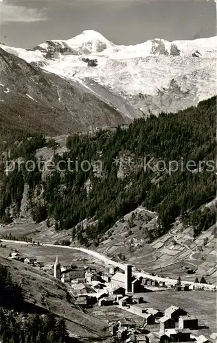 AK / Ansichtskarte Saas Grund_VS mit Allalinhorn 