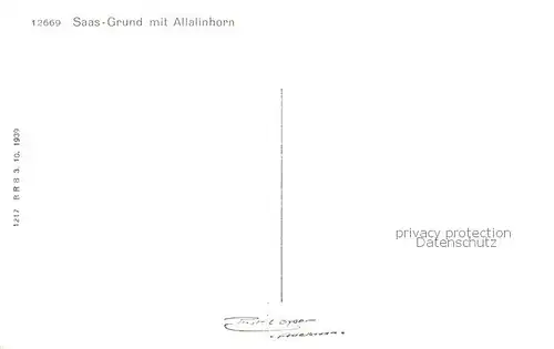 AK / Ansichtskarte Saas Grund_VS mit Allalinhorn 