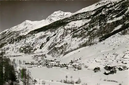 AK / Ansichtskarte Saas Grund_VS mit Rothorn 