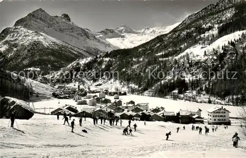 AK / Ansichtskarte Saas Grund_VS mit Egginer und Allalinhorn 