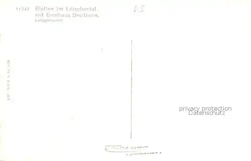 AK / Ansichtskarte Blatten__VS im Loetschental mit Gasthaus Breithorn und Langgletscher 