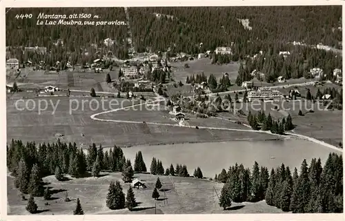 AK / Ansichtskarte Montana_VS Le Lac Moubra vue aerienne Montana_VS