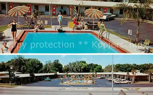 AK / Ansichtskarte Ocala_Florida_USA Holiday Motel and Restaurant Pool 