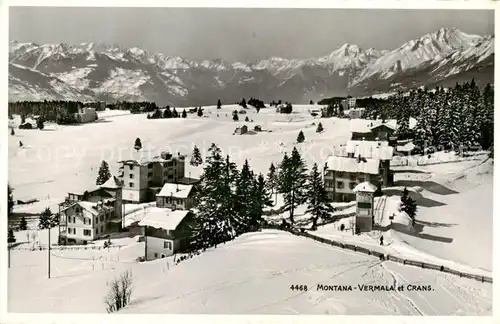 AK / Ansichtskarte Montana Vermala et Crans Vue aerienne Montana Vermala