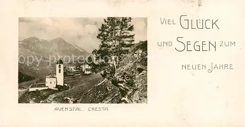 AK / Ansichtskarte Cresta_Avers_GR Panorama mit Kirche 
