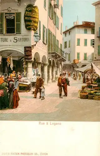 AK / Ansichtskarte Lugano_Lago_di_Lugano_TI Rue a Lugano 