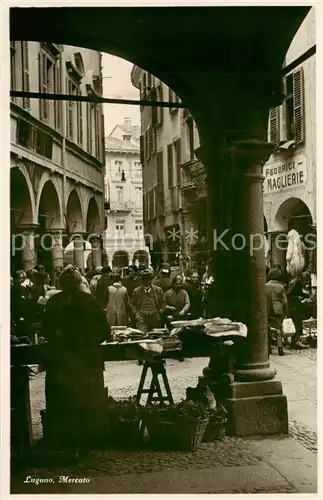 AK / Ansichtskarte Lugano_Lago_di_Lugano_TI Mercato 