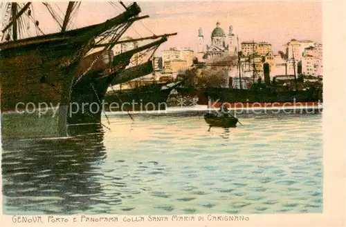 AK / Ansichtskarte Genova_Genua_Liguria_IT Porto e Panorama Colla Santa Maria di Carignano 