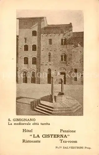 AK / Ansichtskarte San_Gimignano_Toscana_IT Hotel Pensione La Cisterna 