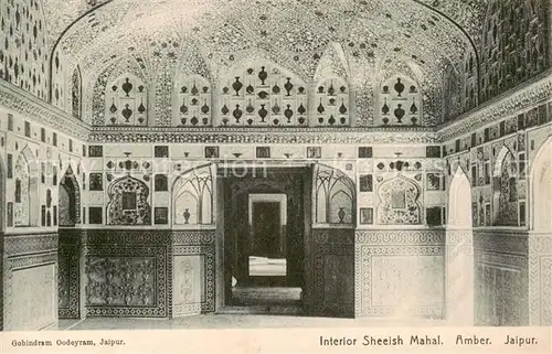 AK / Ansichtskarte Amber Fort Palace_Jaipur_India Interior Sheeish Mahal 