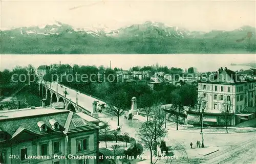 AK / Ansichtskarte Lausanne_VD Pont Chauderon et vue sur les Alpes Savoie Lausanne VD
