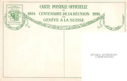 AK / Ansichtskarte Geneve_GE Le syndic de la garde recod a la Porte de Rive le colonel de Girard commandant des troupes suisses Geneve_GE