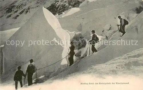 AK / Ansichtskarte Visp_Viege_VS Abstieg durch das Eislabyrinth der Viescherwand 