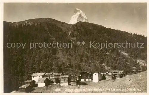 AK / Ansichtskarte Zmutt_VS bei Zermatt und Matterhorn 