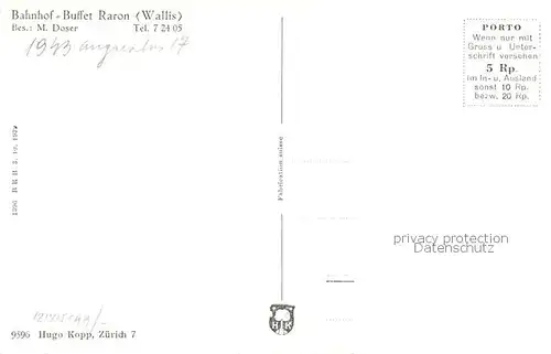 AK / Ansichtskarte Raron_VS Bahnhof Buffet Raron Raron_VS