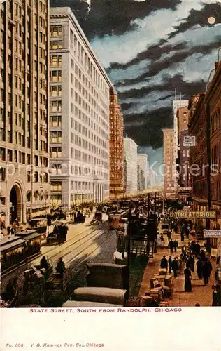 AK / Ansichtskarte Chicago_Illinois State Street South from Randolph 