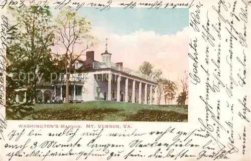 AK / Ansichtskarte Mount_Vernon_Virginia_USA Washingtons Mansion 