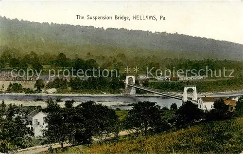 AK / Ansichtskarte Kellams_Pennsylvania_USA The Suspension Bridge 