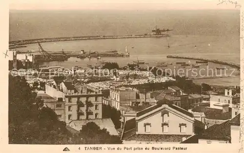 AK / Ansichtskarte Tanger_Tangier_Tangiers_Maroc Vue du Port prise du Boulevard Pasteur 