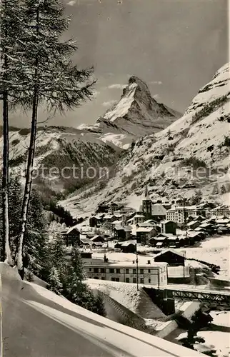 AK / Ansichtskarte Zermatt_VS mit Matterhorn Zermatt_VS