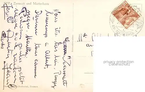 AK / Ansichtskarte Zermatt_VS mit Matterhorn Zermatt_VS