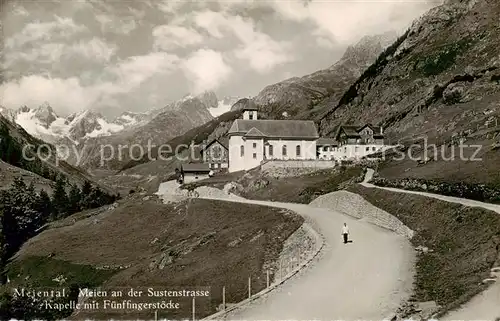 AK / Ansichtskarte Meien_UR Kapelle mit Fuenffingerstoecke an der Sustenstrasse 