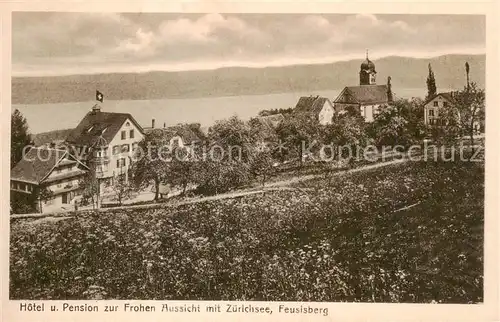 AK / Ansichtskarte Feusisberg_SZ Hotel Pension zur Frohen Aussicht mit Zuerichsee 