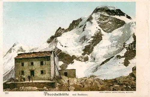 AK / Ansichtskarte Theodulhuette_Breithorn_3785m_Loetschental_VS Panorama 