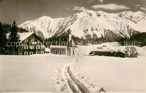 AK / Ansichtskarte Laret_Davos_GR Pension Chalet Fopp Kapelle 