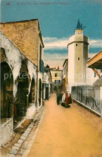 AK / Ansichtskarte  Blida_Algerie Rue Gueydon et la Mosquee 